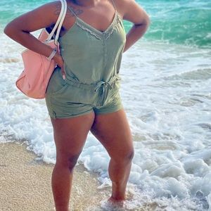 Olive Shorts Romper